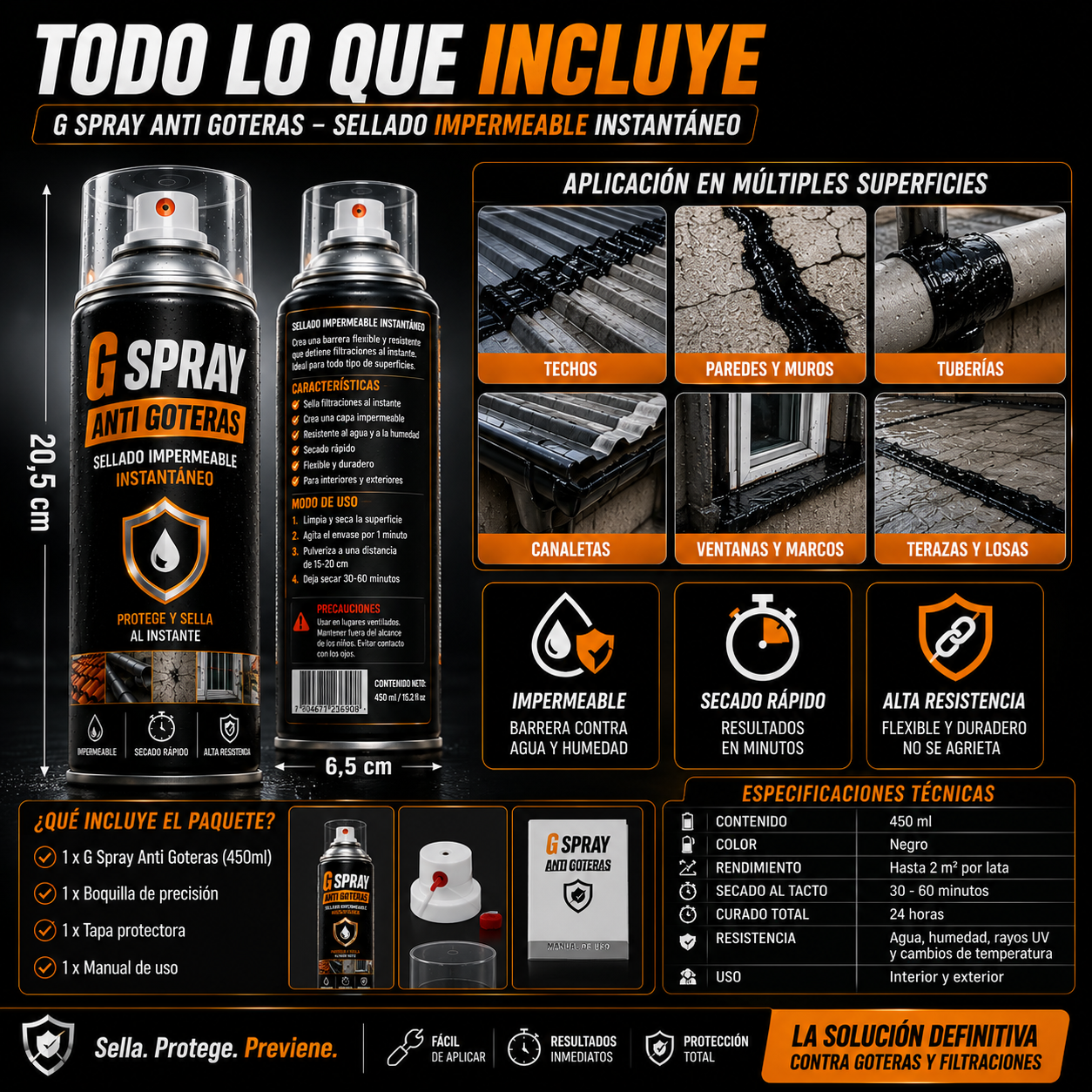 G Spray Anti Goteras – Sellado Impermeable Instantáneo