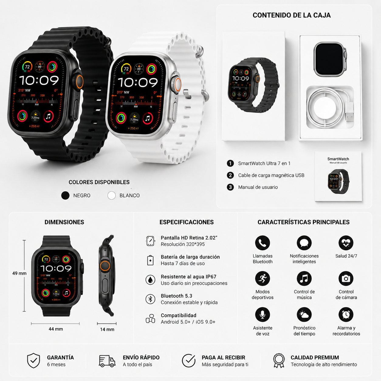 SmartWatch Ultra 7 en 1 – Tecnología Premium en tu Muñeca