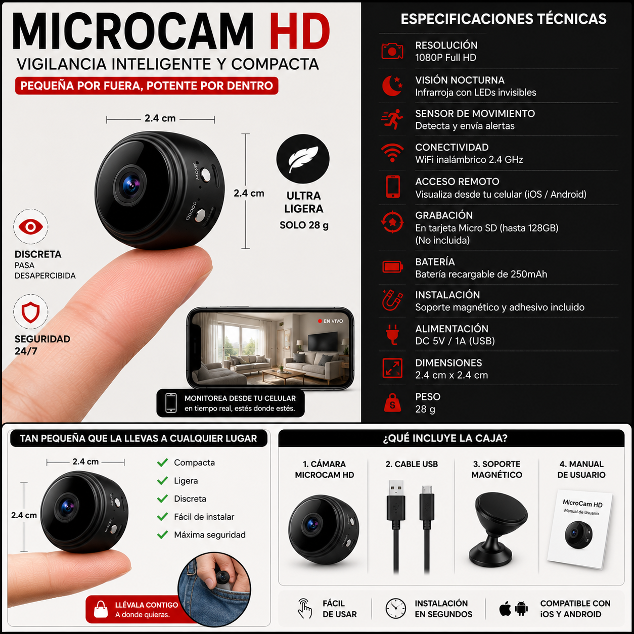 MicroCam HD® – Vigilancia Inteligente y Compacta