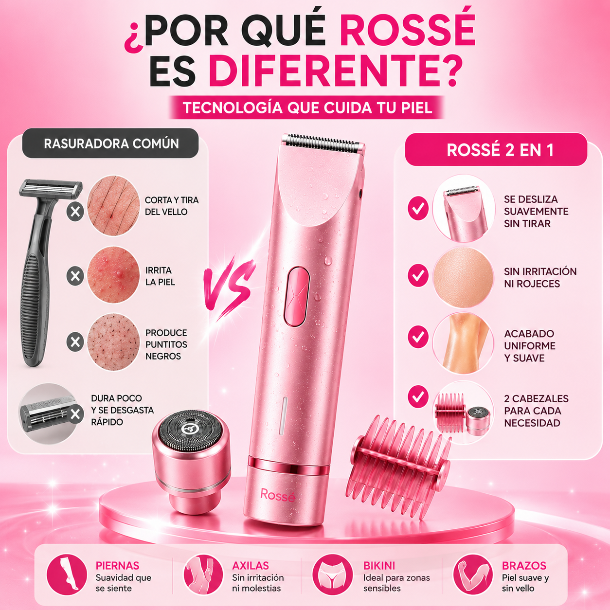 Depiladora Rossé® 2 en 1