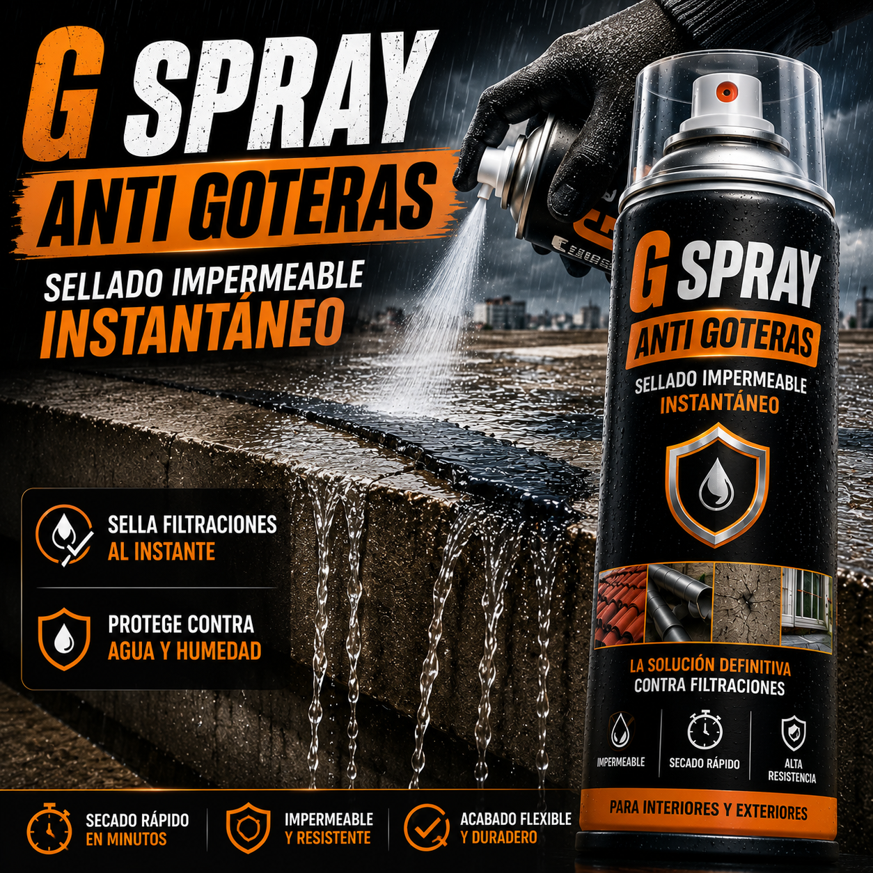 G Spray Anti Goteras – Sellado Impermeable Instantáneo