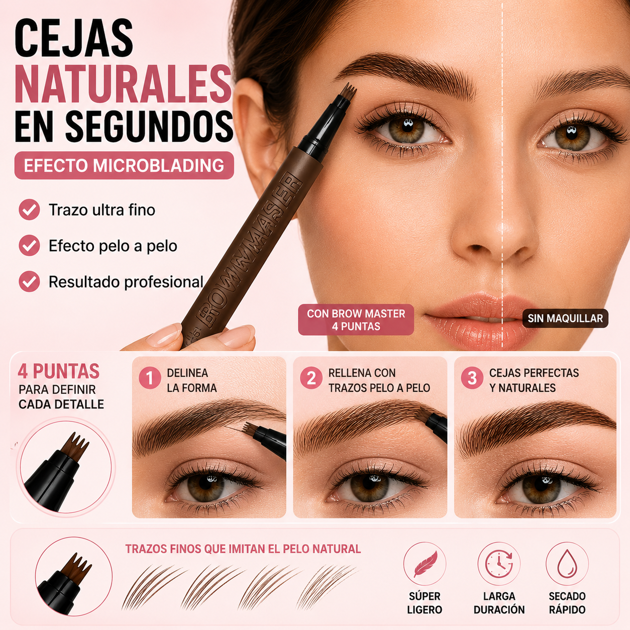 Brow Master 4 Puntas – Definición Precisa y Duradera