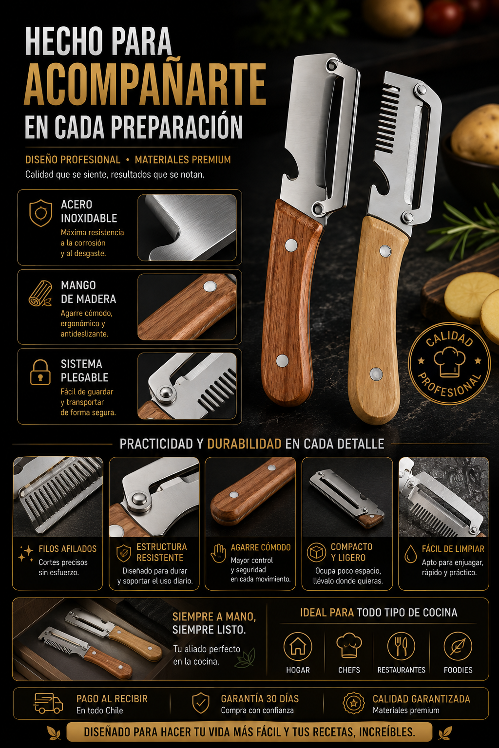 PACK SET DE CUCHILLOS PROFESIONAL 2X1