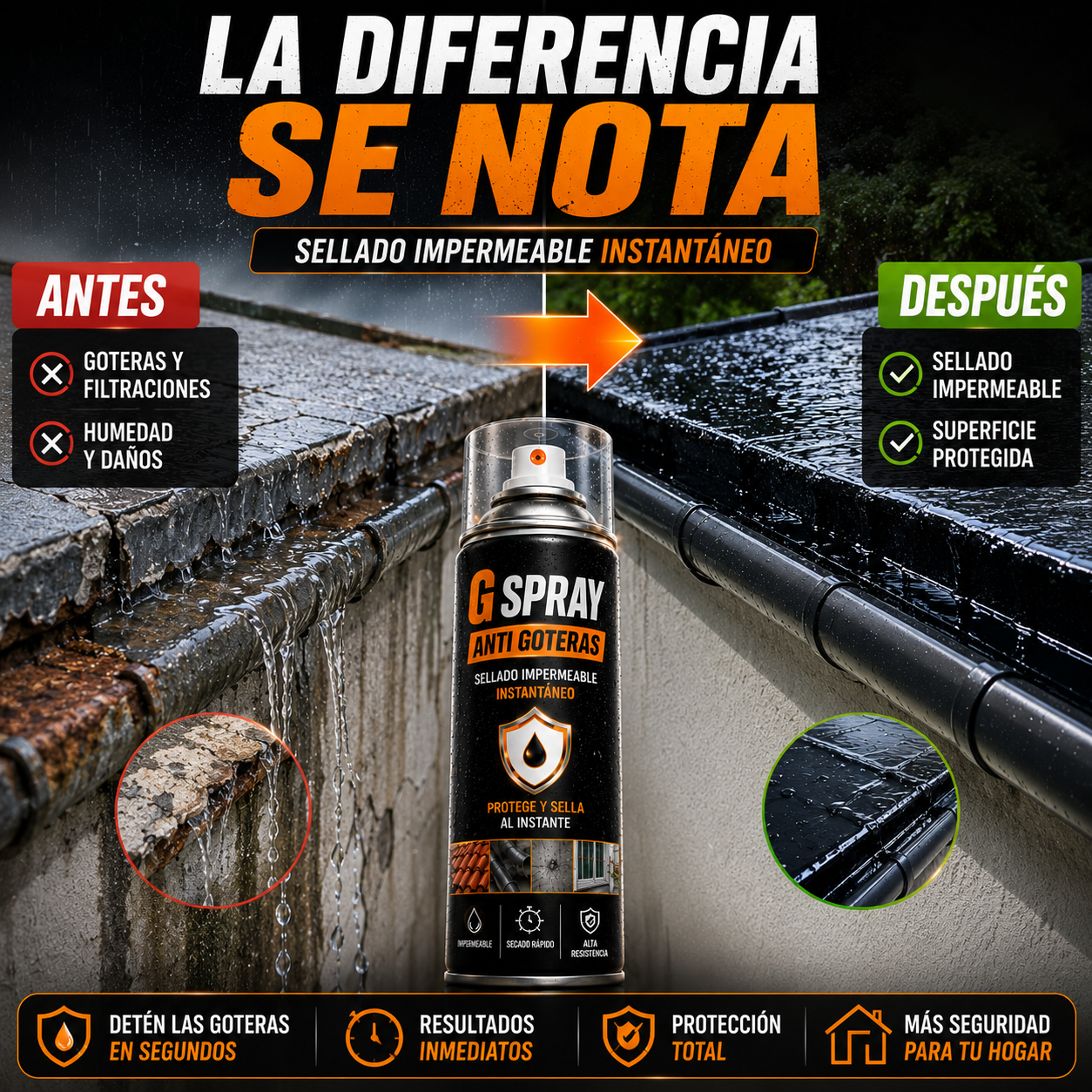 G Spray Anti Goteras – Sellado Impermeable Instantáneo