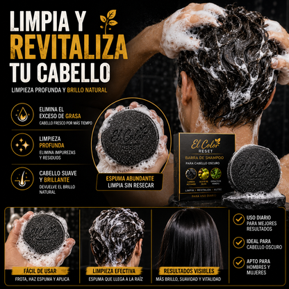 El Color Reset – Barra de Shampoo para Cabello Oscuro
