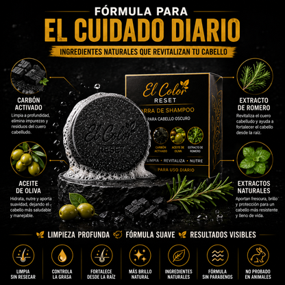 El Color Reset – Barra de Shampoo para Cabello Oscuro