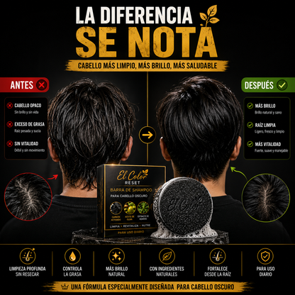 El Color Reset – Barra de Shampoo para Cabello Oscuro