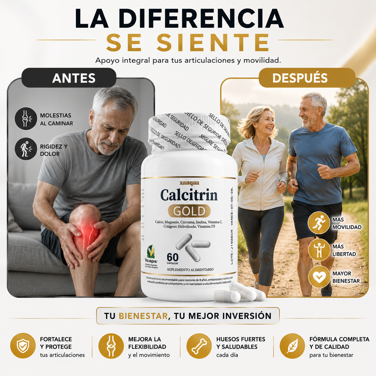Calcitrin Gold® | Lo que tus rodillas estaban pidiendo