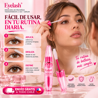 Eyelash Crea® | Máscara de Pestañas Transparente 2 en 1