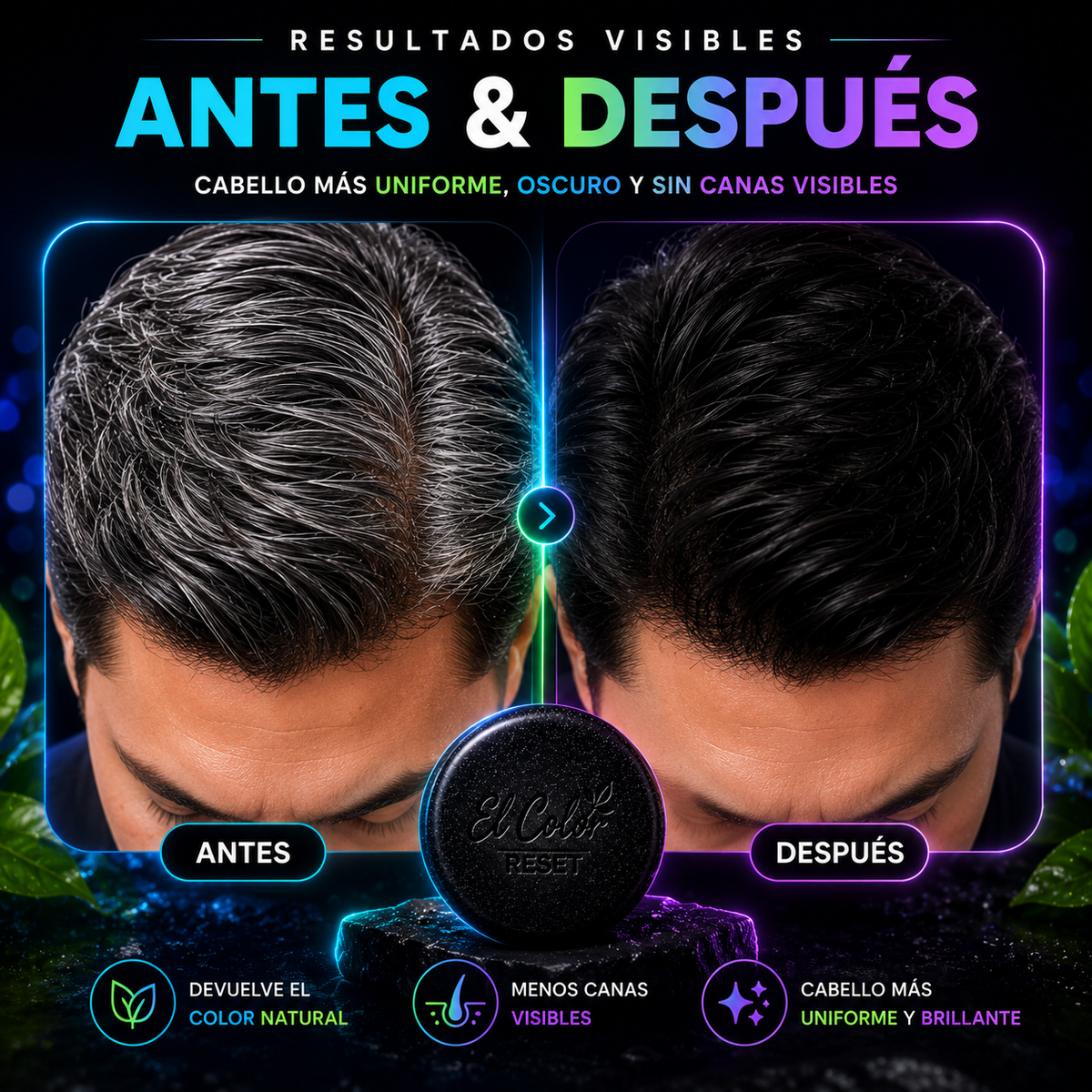 El Color Reset – Barra de Shampoo para Cabello Oscuro